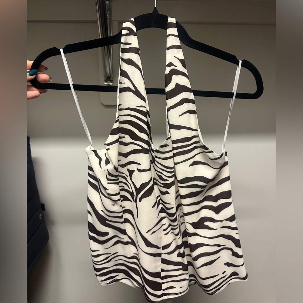 Reformation Halter Silk Top size M